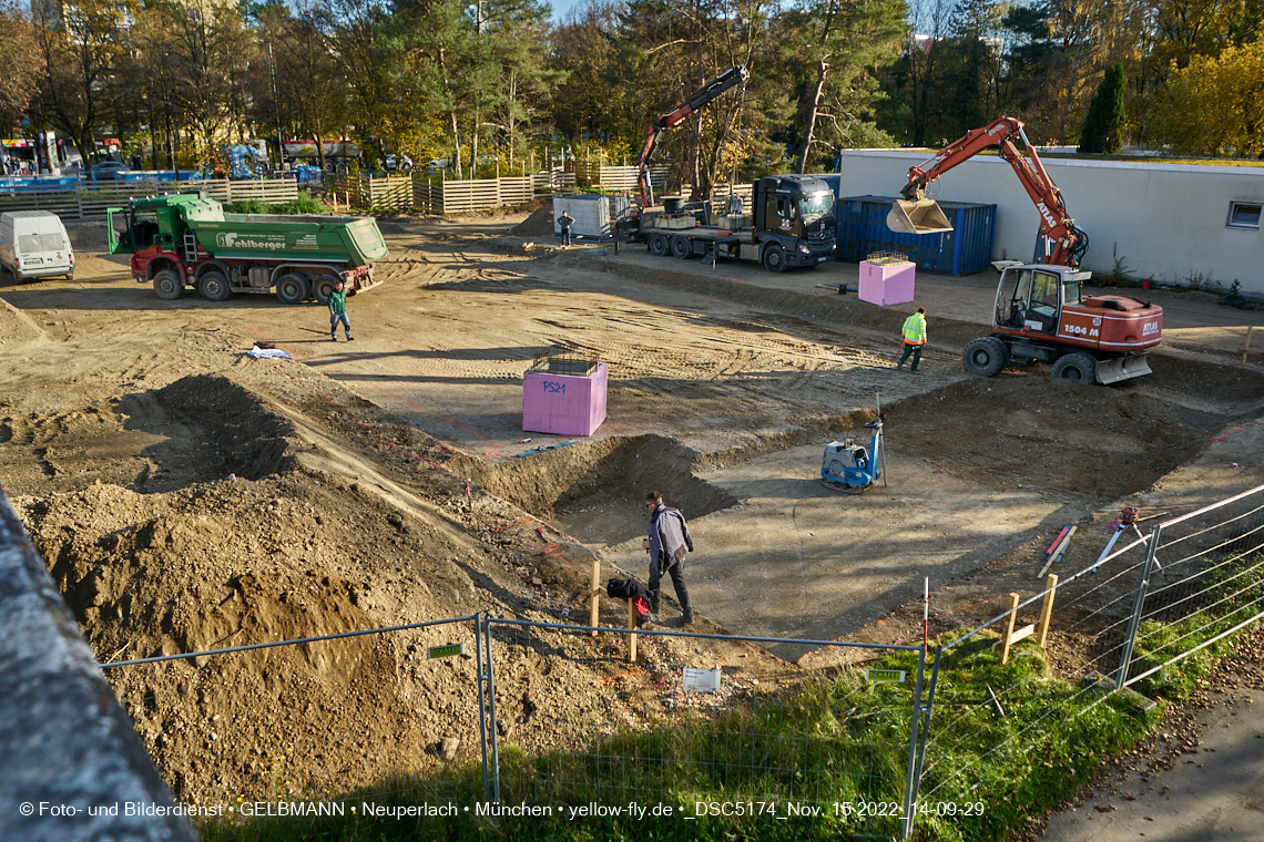 15.11.2022 - Baustelle an der Quiddestraße Haus für Kinder in Neuperlach